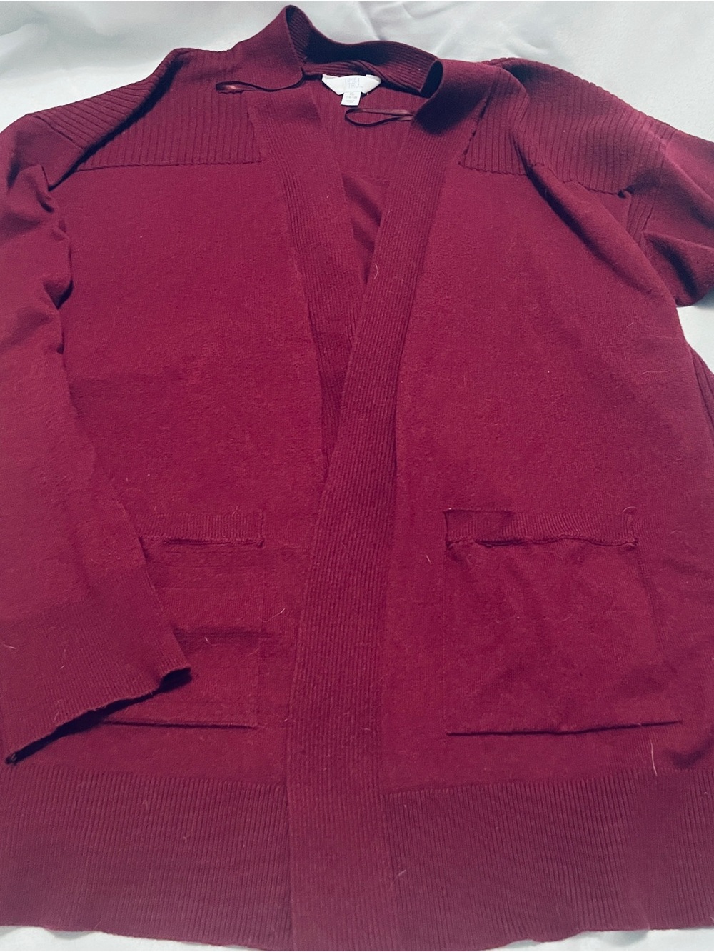 Ladies light weight Burgundy Open-Front Sweater Cardigan
